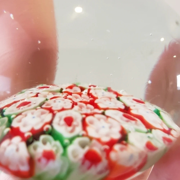 ANTIQUE Blown Glass Millefiori Paperweight Floral - Picture 11 of 13